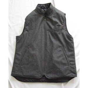 Men Hagen Carmel Reversible Wool/Polyester Zip Vest Sz L (MJ33) Made in Spain